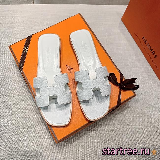Hermes | Flat Slides White - 1