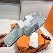 Hermes | Flat Slides White - 4