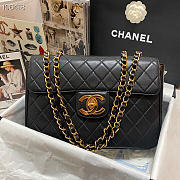 CHANEL | Vintage Black Quilted Lambskin Flap Bag - 30x21x8cm - 1