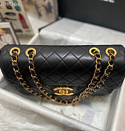 CHANEL | Vintage Black Quilted Lambskin Flap Bag - 30x21x8cm - 5