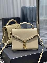 YSL | Cassandra Mini TOP Handle Bag Dark Beige - 1