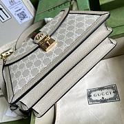 Gucci | Ophidia Small Top Handle Beige&White Bag 651056 - 5