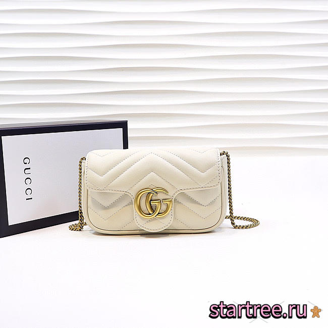 Gucci | GG Marmont Matelassé Leather Super Mini Bag 476433 White - 1