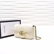 Gucci | GG Marmont Matelassé Leather Super Mini Bag 476433 White - 2