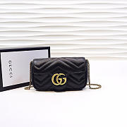 Gucci | GG Marmont Matelassé Leather Super Mini Bag 476433 Black  - 1