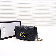 Gucci | GG Marmont Matelassé Leather Super Mini Bag 476433 Black  - 2