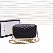 Gucci | GG Marmont Matelassé Leather Super Mini Bag 476433 Black  - 3