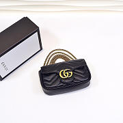 Gucci | GG Marmont Matelassé Leather Super Mini Bag 476433 Black  - 4