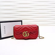 Gucci | GG Marmont Matelassé Leather Super Mini Bag 476433 Red - 1