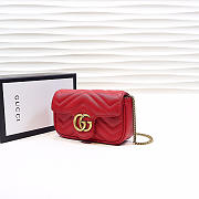 Gucci | GG Marmont Matelassé Leather Super Mini Bag 476433 Red - 2