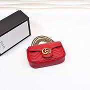 Gucci | GG Marmont Matelassé Leather Super Mini Bag 476433 Red - 4