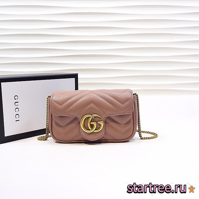 Gucci | GG Marmont Matelassé Leather Super Mini Bag 476433 Dusty Pink - 1