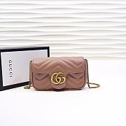 Gucci | GG Marmont Matelassé Leather Super Mini Bag 476433 Dusty Pink - 1