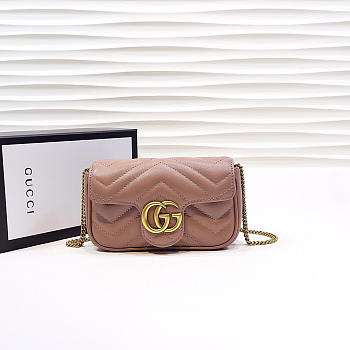 Gucci | GG Marmont Matelassé Leather Super Mini Bag 476433 Dusty Pink