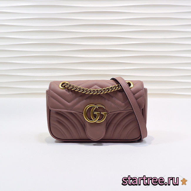 Gucci | GG Marmont Matelassé Mini Bag ‎446744 Dusty Pink - 1
