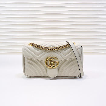 Gucci | GG Marmont Small Matelassé Shoulder Bag ‎443497 White