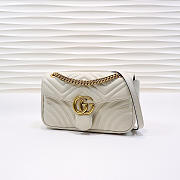 Gucci | GG Marmont Small Matelassé Shoulder Bag ‎443497 White - 6