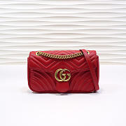 Gucci | GG Marmont Small Matelassé Shoulder Bag ‎443497 Red - 1