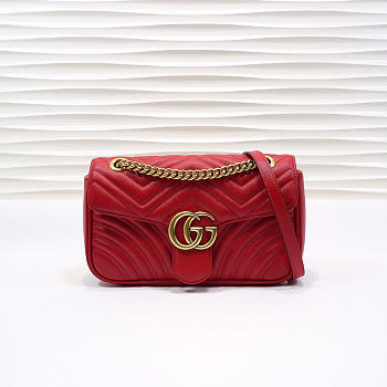 Gucci | GG Marmont Small Matelassé Shoulder Bag ‎443497 Red