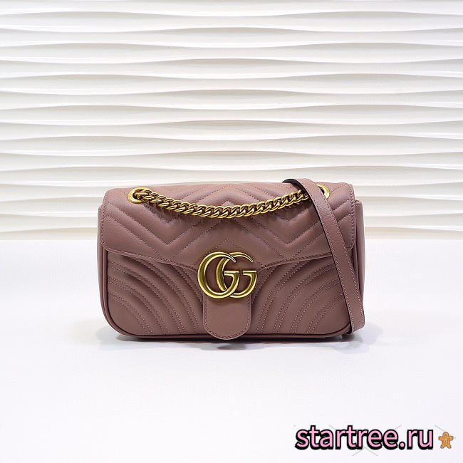 Gucci | GG Marmont Small Matelassé Shoulder Bag ‎443497 Dusty Pink - 1