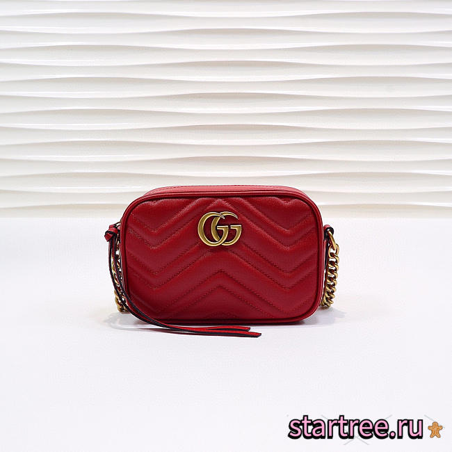 Gucci | GG Marmont Matelassé Mini Bag 448065 Red - 1