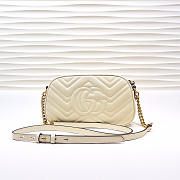 Gucci | GG Marmont Small Matelassé Shoulder Bag 447632 White   - 5