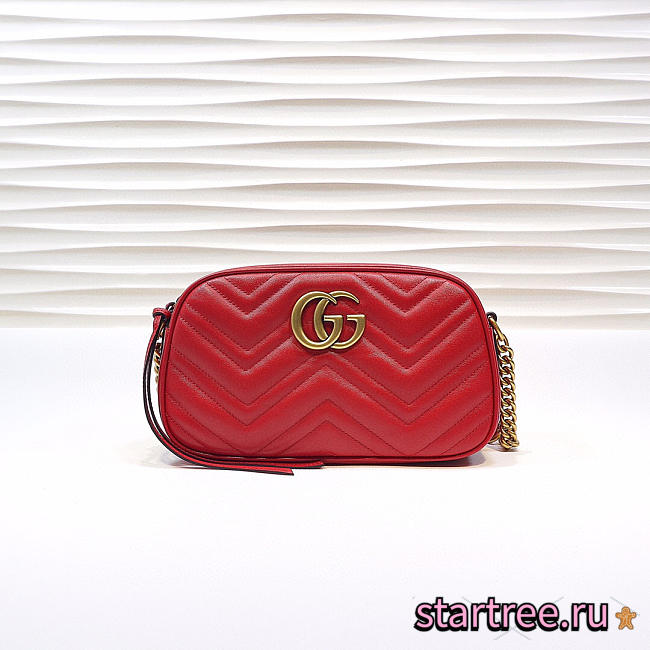 Gucci | GG Marmont Small Matelassé Shoulder Bag 447632 Red - 1