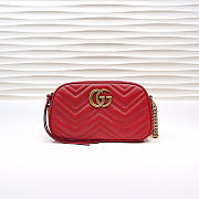 Gucci | GG Marmont Small Matelassé Shoulder Bag 447632 Red - 1