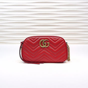 Gucci | GG Marmont Small Matelassé Shoulder Bag 447632 Red