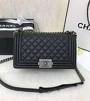 Chanel | Quilted Caviar Medium Boy Bag Black - 1