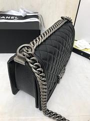 Chanel | Quilted Caviar Medium Boy Bag Black - 6