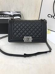 Chanel | Quilted Caviar Medium Boy Bag Black - 4