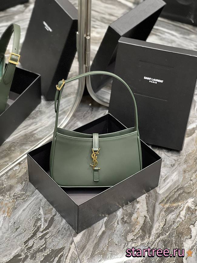 YSL | Le 5 À 7 Hobo Bag In Smooth Leather Vert Fonce - 1