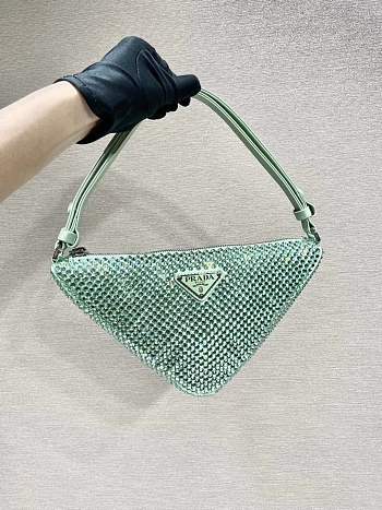 Prada Triangle crystal-embellished calfskin mini bag