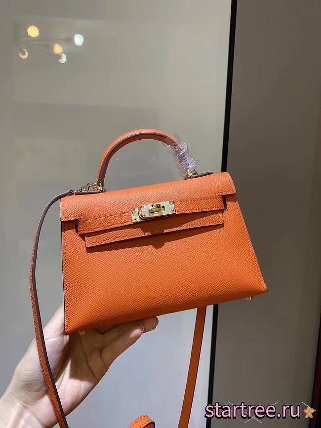 Hermès | Epsom Mini Kelly Sellier 20 Orange  - 1