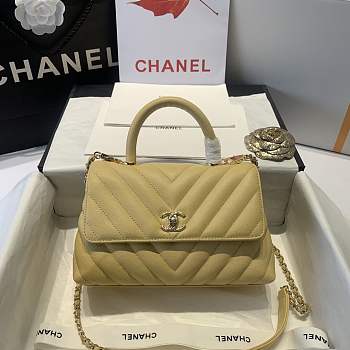 Chanel Coco Handle Bag Yellow-23cm