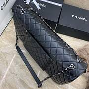 Chanel Calfskin Quilted XXL Travel Flap Bag Black-46cm - 5