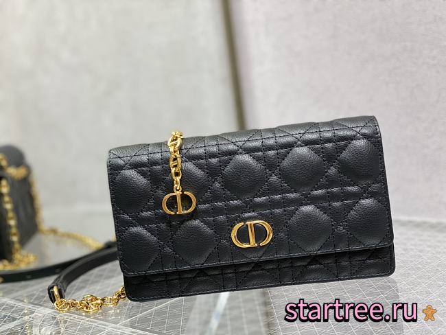 DIOR | Caro Black belt pouch with chain - S5091U - 20 x 11.5 x 3.5 cm - 1