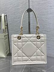  DIOR Medium Essential Tote Bag White Archicannage Calfskin-26.5*28*17cm - 5