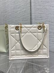  DIOR Medium Essential Tote Bag White Archicannage Calfskin-26.5*28*17cm - 2