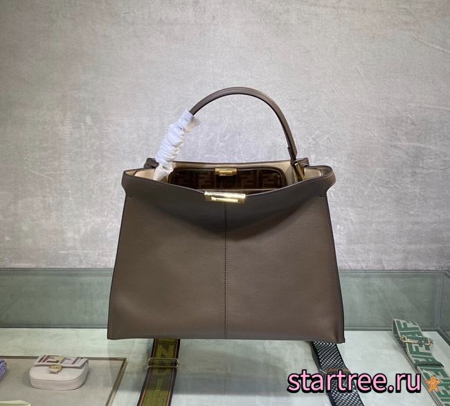 Fendi| Large Peekaboo X-Lite Brown Leather Bag-42*12*32cm - 1