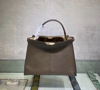 Fendi| Large Peekaboo X-Lite Brown Leather Bag-42*12*32cm