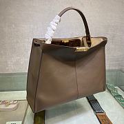 Fendi| Large Peekaboo X-Lite Brown Leather Bag-42*12*32cm - 3