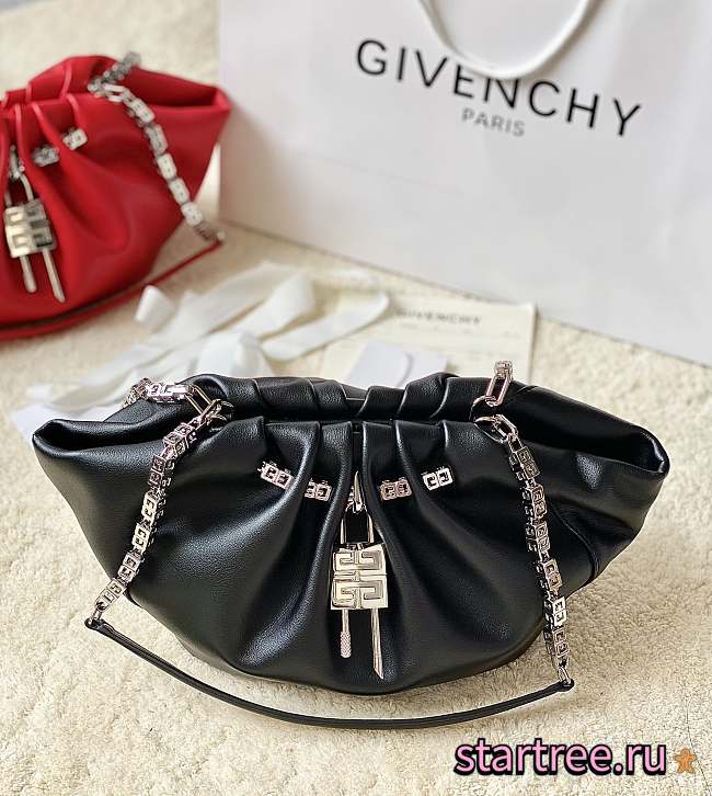 Givenchy Calfskin Kenny Shoulder Bag Black-32x22x17cm - 1
