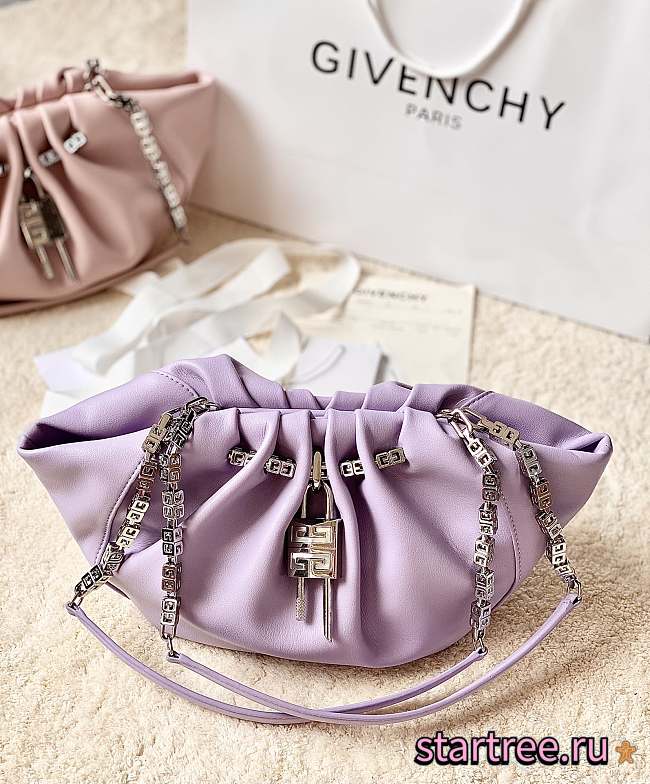 Givenchy Calfskin Kenny Shoulder Bag Purple-32x22x17cm - 1