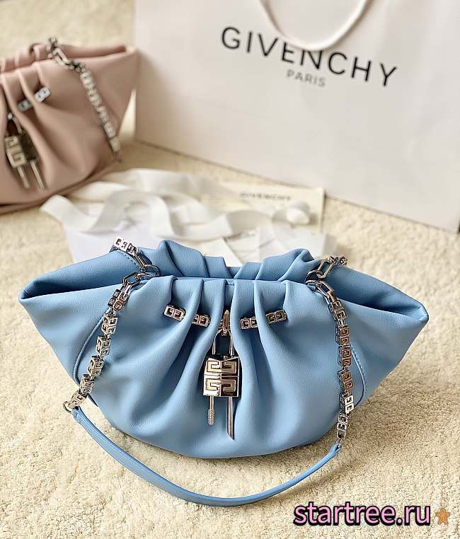 Givenchy Calfskin Kenny Shoulder Bag Blue-32x22x17cm - 1