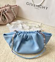 Givenchy Calfskin Kenny Shoulder Bag Blue-32x22x17cm - 5