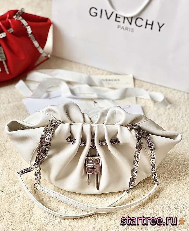  Givenchy Calfskin Kenny Shoulder White Pink-32x22x17cm - 1