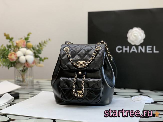 CHANEL BAKCPACK Black 140318B-18x18x12cm - 1