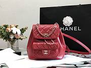 CHANEL BAKCPACK Red 140318B-18x18x12cm - 1